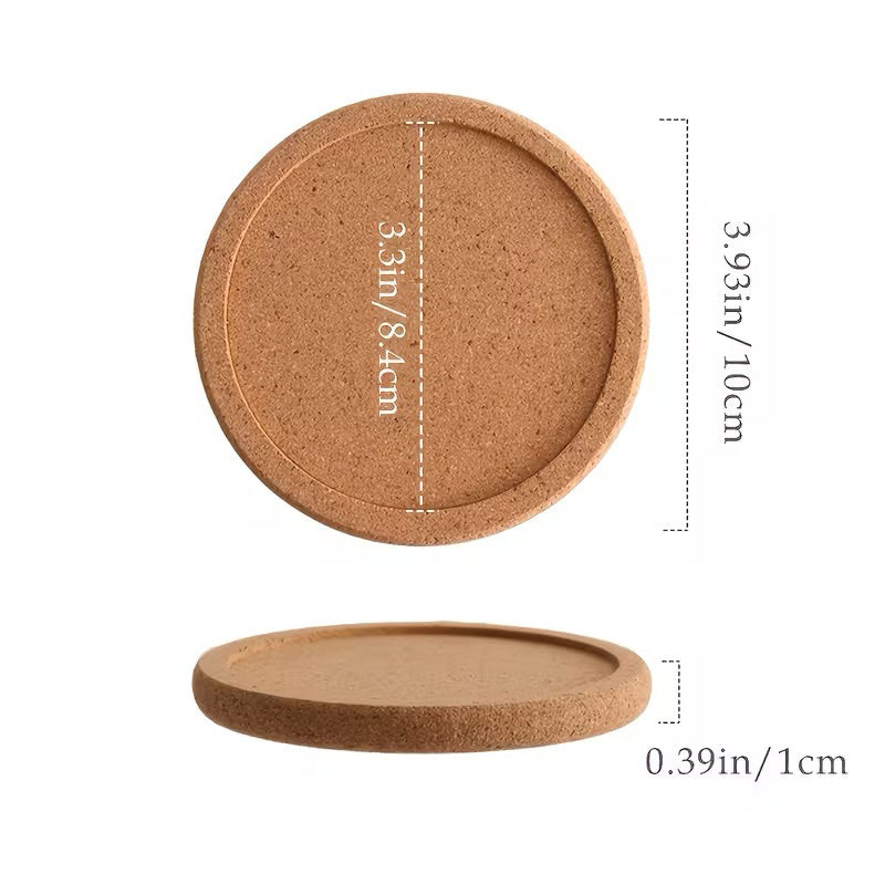 Lipped Round Cork Coaster