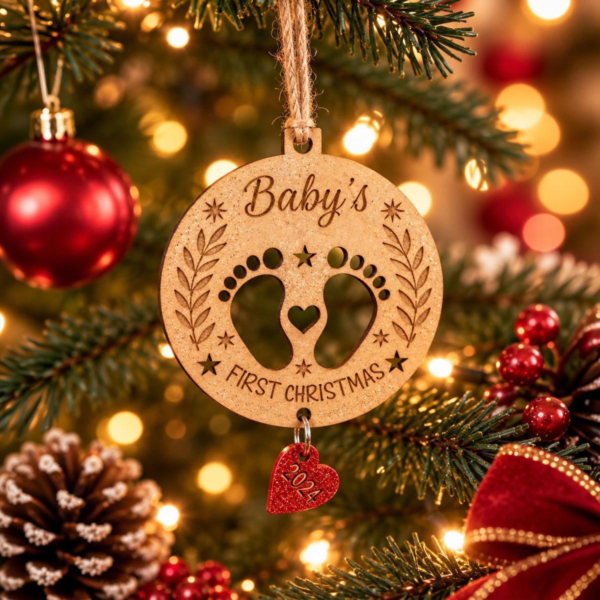 Baby's First Christmas Wooden Decoration