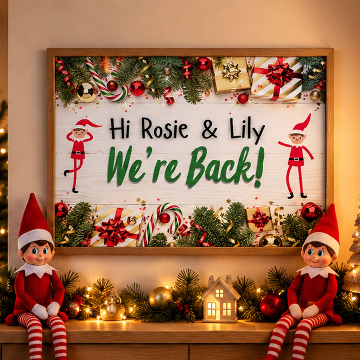 Personalised Christmas Elf Arrival Poster