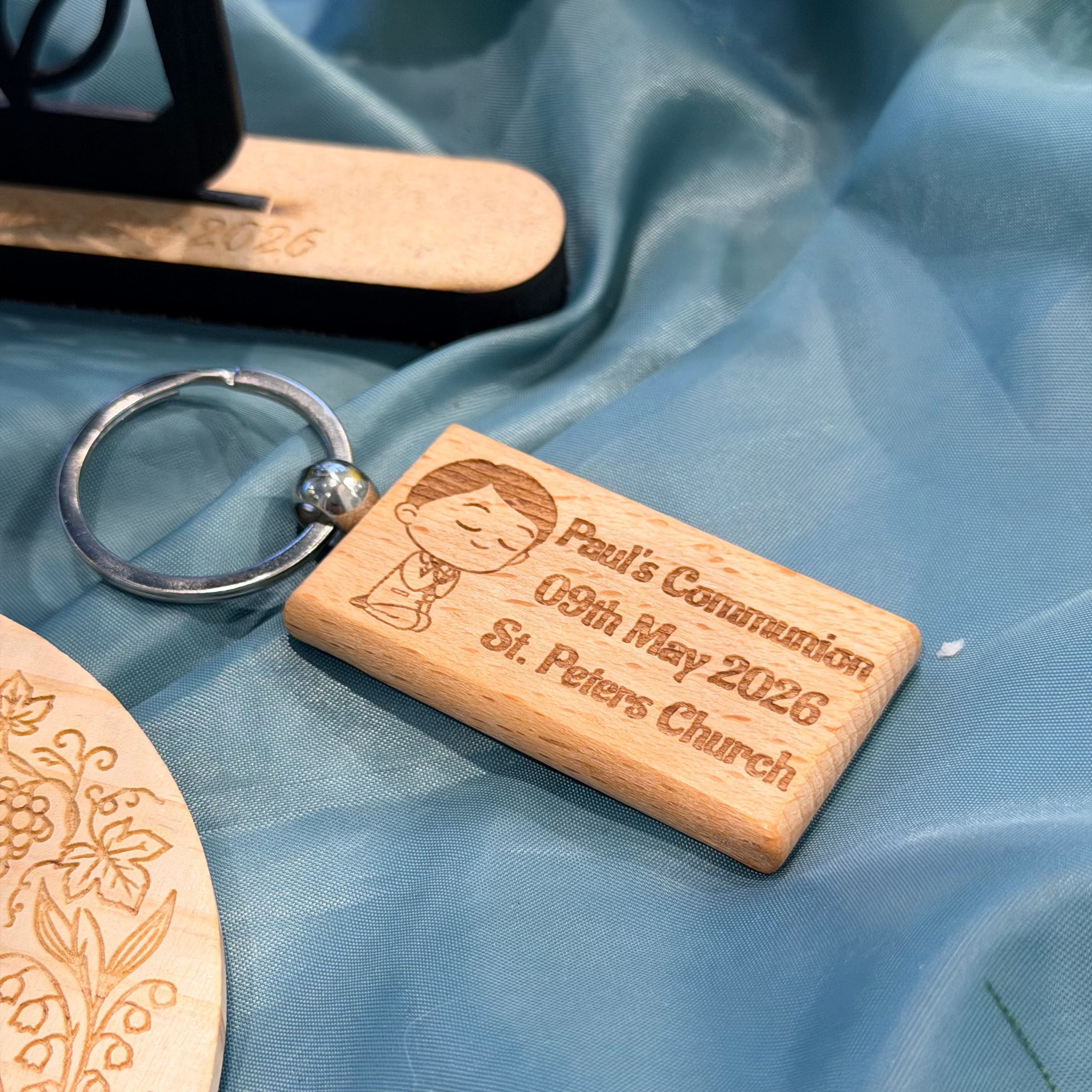 Rectangular Wooden Keyring