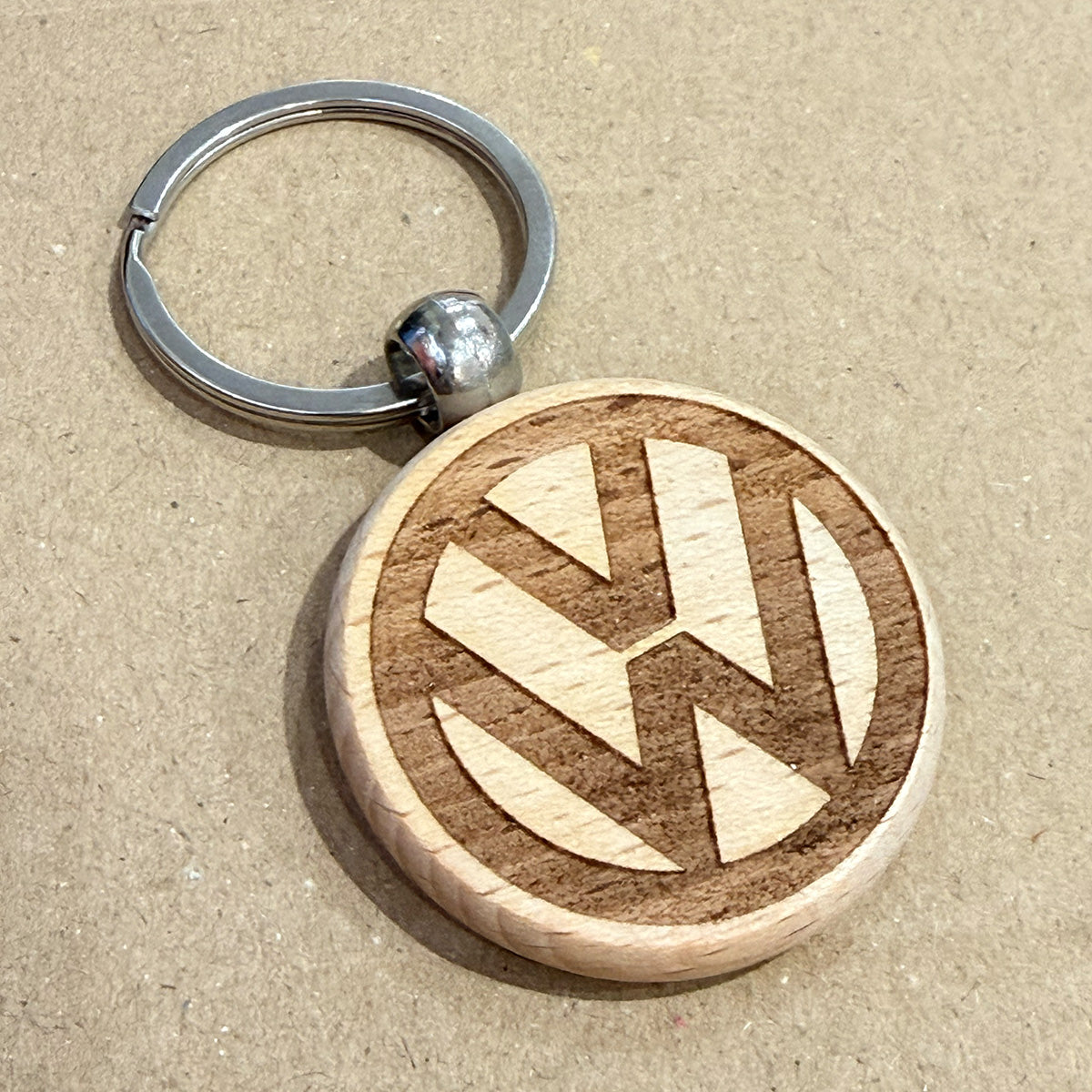 Round Wooden Keyring