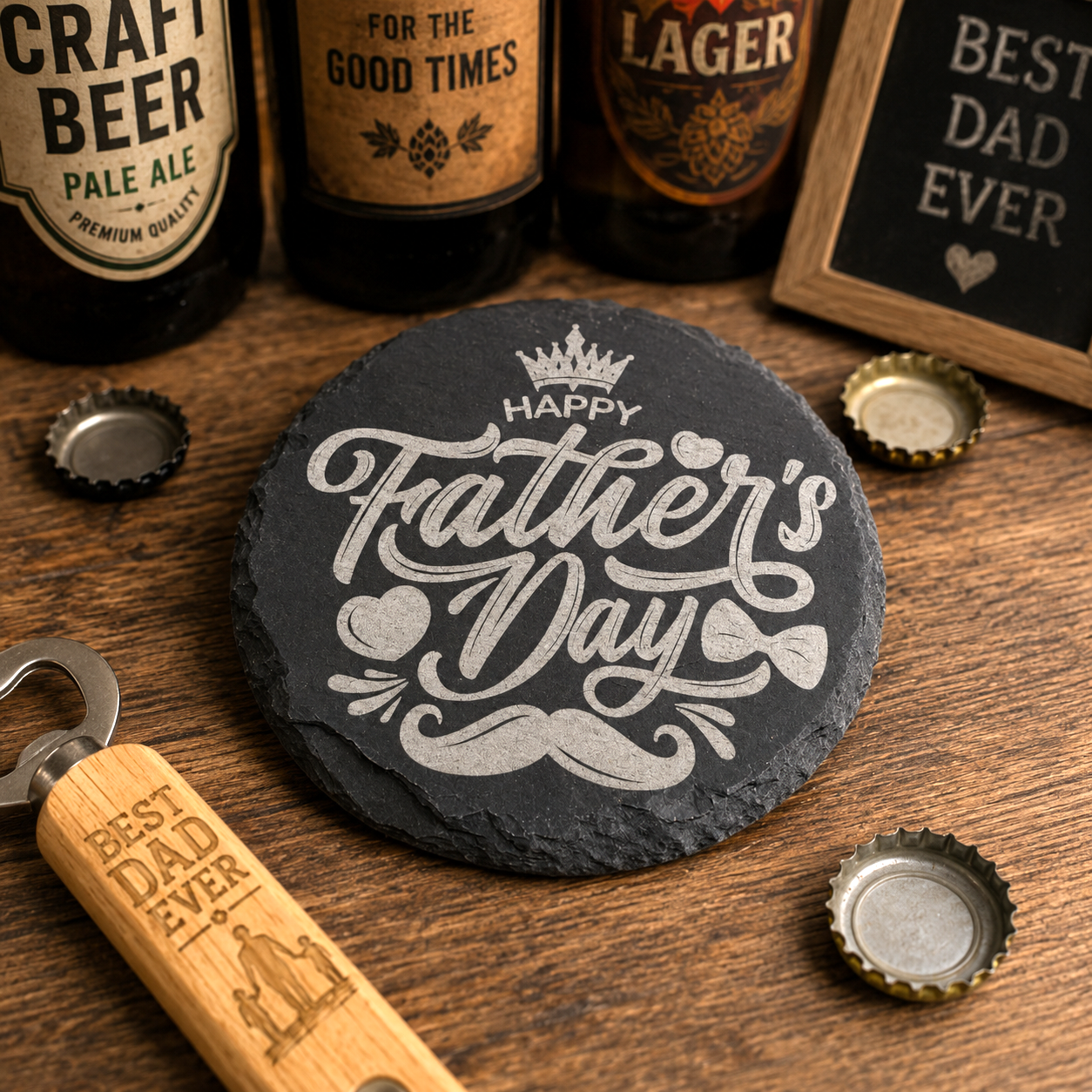 Father’s Day Engraved Slate Coaster