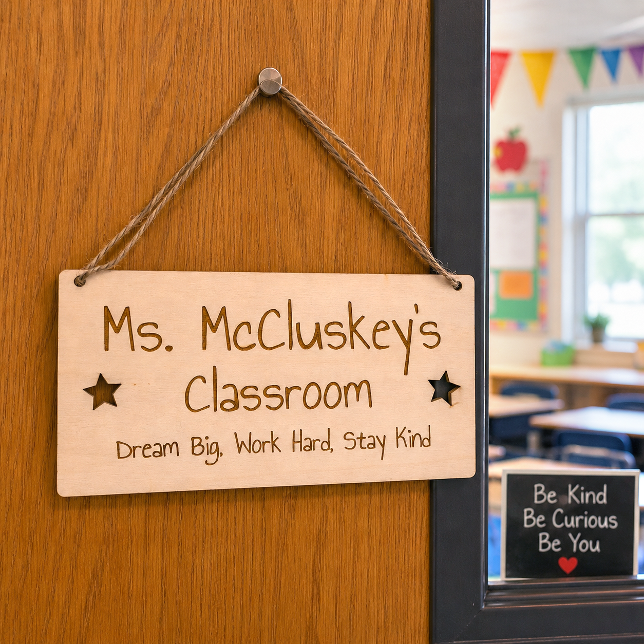 Personalised Rectangular Hanging Sign - Teachers Gift