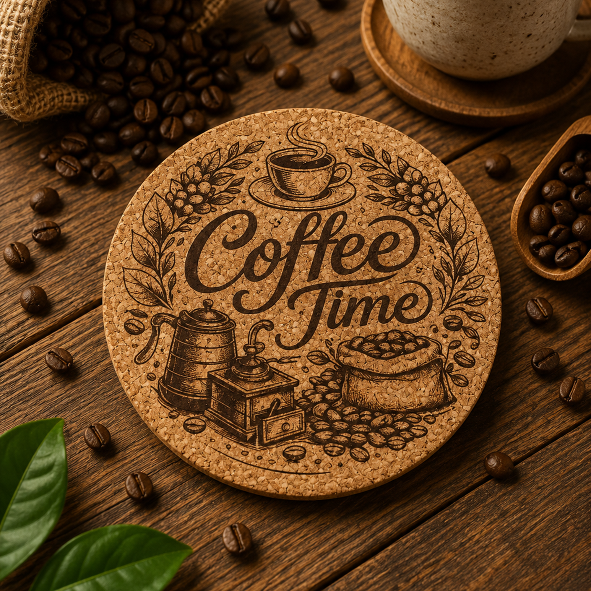 Round Cork Coaster