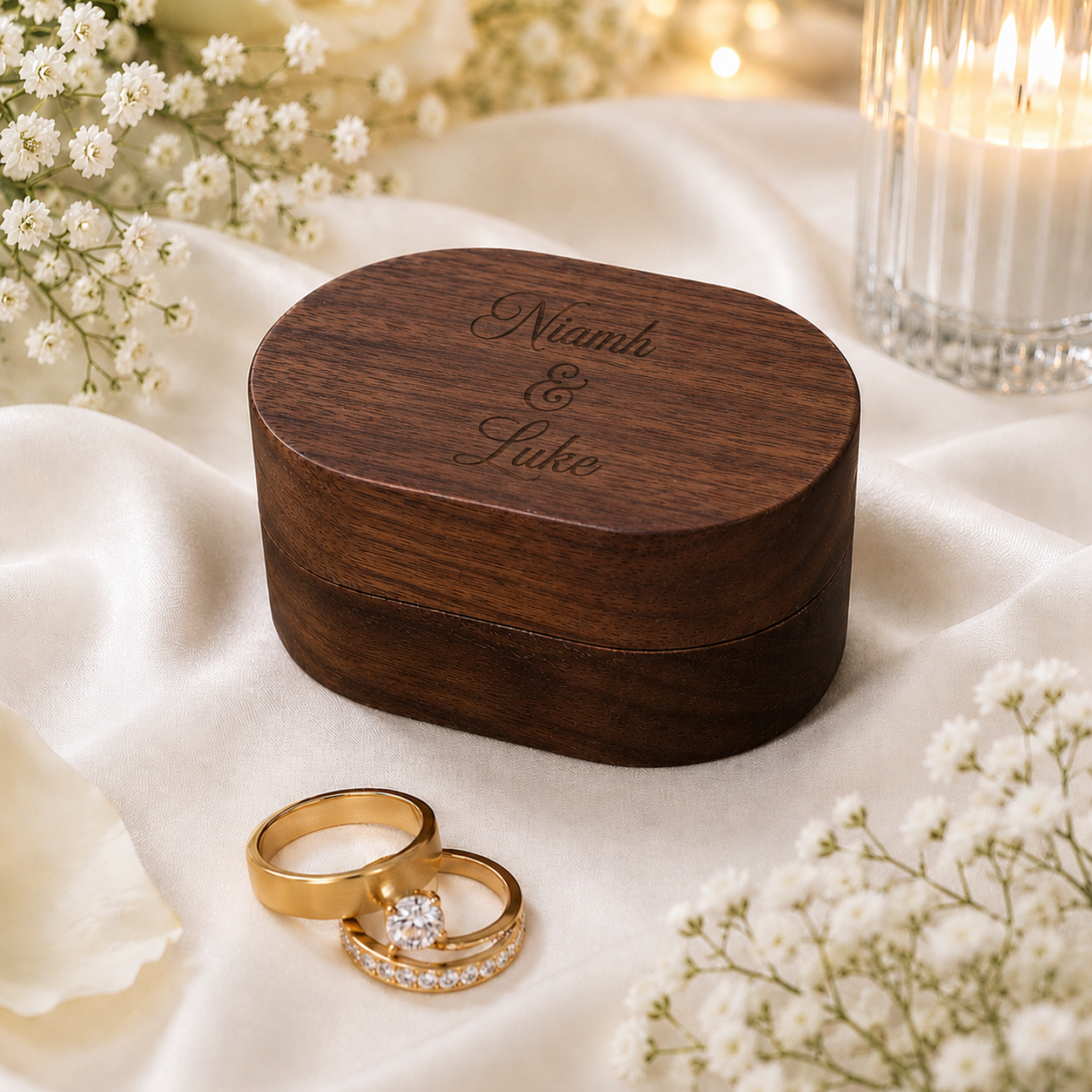 Personalised Engraved Wooden Ring Box