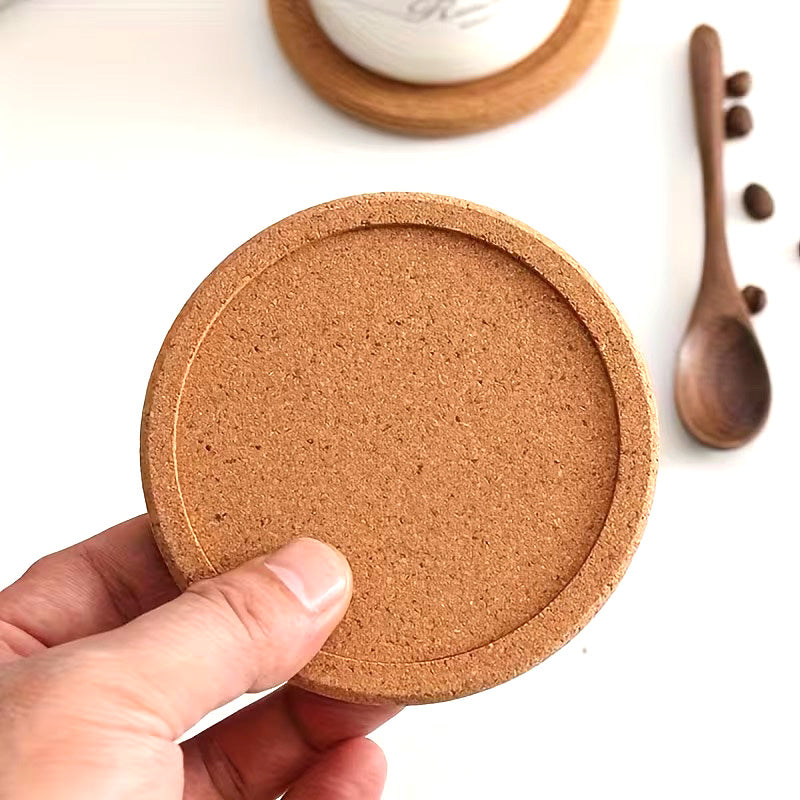 Lipped Round Cork Coaster