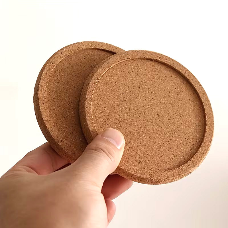 Lipped Round Cork Coaster