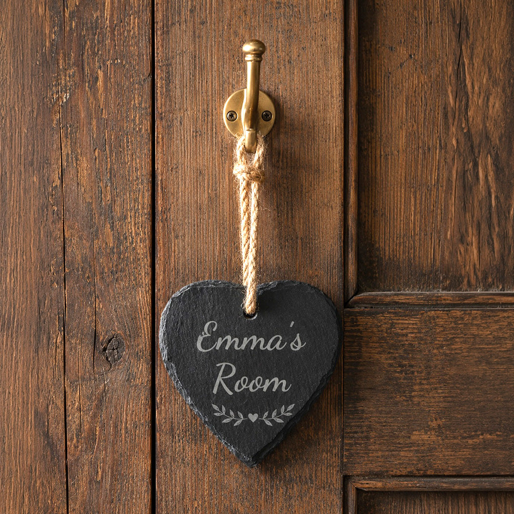 Personalised Slate Heart Room Sign